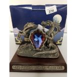 MYTH AND MAGIC ORNAMENT THE BATTLE FOR THE CRYSTAL ON STAND WITH ORIGINAL BOX