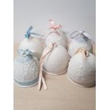 6 LLADRO BELLS INCLUDING 2 CHRISTMAS THEMED 1994 AND 1996