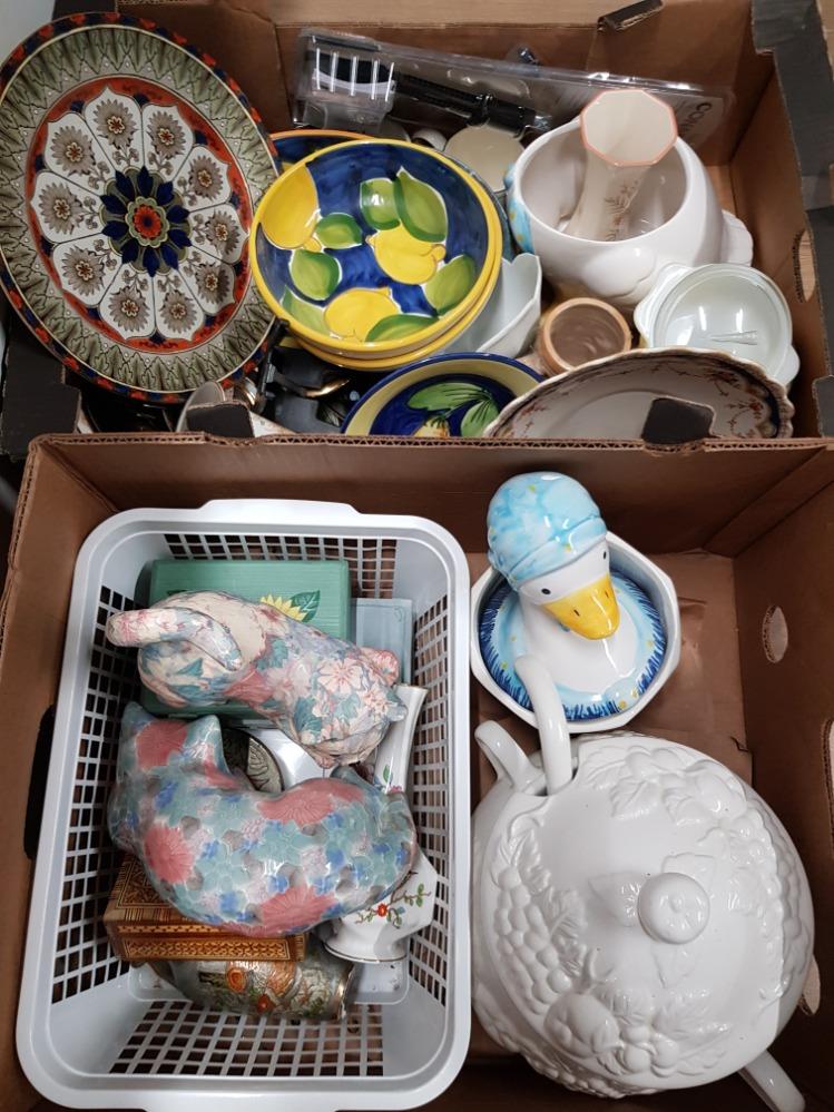 2 BOXES OF ASSORTED WARE ROYAL DOULTON CYPRUS ETC