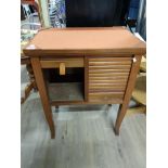 DANISH RECORD COLLECTORS CABINET WITH SHUTTER FRONTS AND FELTED TOP