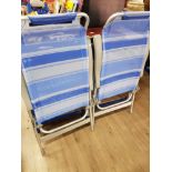 A PAIR OF FOLDING DECK CHAIRS