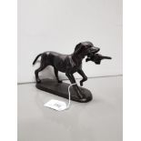 CAST METAL HUNTING DOG IN ACTION