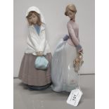 2 NAO FIGURES GIRL IN SHAWL AND 7622 BASKET OF LOVE SAS FINGER MISSING