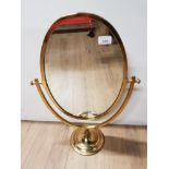 BRASS OVAL SHAPED DRESSING TABLE MIRROR