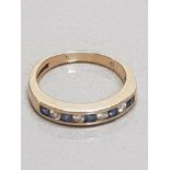 9CT GOLD SAPPHIRE AND DIAMOND ETERNITY RING GROSS WEIGHT 3G