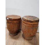 2 AFRICAN TRIBAL DRUMS