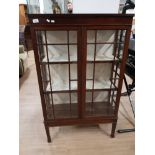 MAHOGANY BOOK CASE WITH GLASS DOOR