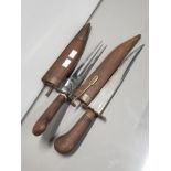 2 OLD CARVING SET PIECES KNIFE AND FORK