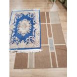 MODERN KITCHEN RUG 160 X 225 TOGETHER WITH BLUE CHINESE RUG 125 X 185CM