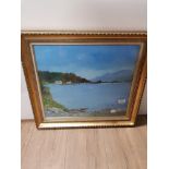 GILT FRAMED WATERCOLOUR LOCH SCENE SIGNED BY R GRAHAM