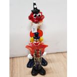 2 MURANO COLOURED GLASS CLOWNS