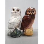 2 ROYAL DOULTON BIRDS OF PREY ORNAMENTS TAWNY OWL AND SNOWY OWL