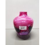 PINK CAITHNESS BLACK HEARTS VASE