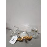 3 CRYSTAL GLASS ORNAMENTS INCLUDES SWAROVSKI AND CH