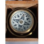 BOXED BRASS GIMBAL COMPASS