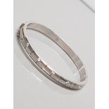 9CT WHITE GOLD CZ BANGLE WEIGHT 11 POINT 8G