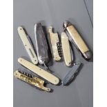 8 VINTAGE POCKET KNIVES