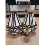 A PAIR OF TIFFANY STYLE LAMP SHADES