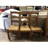 A SET OF 3 FARMHOUSE LADDER BACK CHAIRS