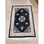 BLACK CHINESE STYLE RUG 125 X 185CM