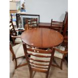 CIRCULAR EXTENDING OLD CHARM DINING TABLE AND 6 CHAIRS