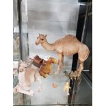 6 ASSORTED CAMEL FIGURES INC HAND PAINTED FIGURES ETC