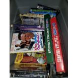 A BOX OF ASSORTED DVDS ETC