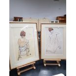 2 GILT FRAMED PRINTS OF LADIES