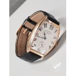 GENTS 18CT YELLOW GOLD FRANCK MULLER CASABLANCA AUTOMATIC WITH BLACK LEATHER STRAP EBDG XBDG NO BOX