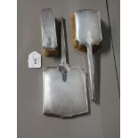 SILVER MIRROR AND 2 BRUSH SET BIRMINGHAM 1936 AND 1937 BY WILLIAM NEALE AN SONS LTD