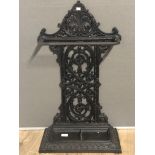 AN ANTIQUE FALKIRK CAST IRON UMBRELLA AND STICK STAND