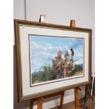 LIMITED EDITION LARGE NATIVE AMERICAN PRINT 695 OF 1250 SIGNED BOTTOM RIGHT PAUL CALLE AND DATED