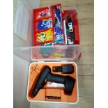IKEA ELECTRIC POWER DRILL PLUS SMALL TOOL BOX CONTAINING SCREW FITTINGS ETC