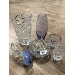 ASSORTMENT OF GLASS WARE INC SMALL CAITHNESS VASE