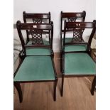 4 REGENCY REPRODUCTION CHAIRS TOGETHER WITH ASSORTED FRAMED ITEMS