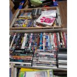 2 BOXES OF ASSORTED DVDS