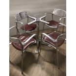 SET OF 4 DESIGNER CHAIRS NAMED TOLEDO MADE OF CAST ALUMINIUM DESIGNED BY JORGE PENSI 1986 TO 1988