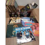 BOX OF LP RECORDS INCLUDES ELVIS GREATEST HITS NEIL DIAMOND AND ABBA ETC