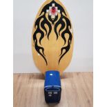 TRIBAL SURF SKIM BOARD TOGETHER WITH DOCTOR WHO THEMED MINIATURE FRIDGE NO CHARGER