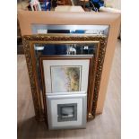 A SUBSTANTIAL AMOUNT FRAMED ITEMS INC MIRRORS AND PRINTS ETC