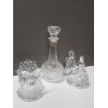 5 PIECES OF ASSORTED GLASS WARE INC CRISTAL D ARQUES