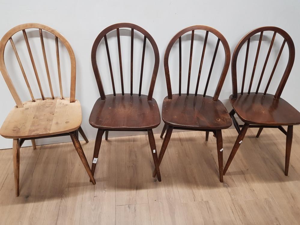 4 WINDSOR BACKED DINING CHAIRS