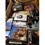 2 BOXES OF ASSORTED DVDS