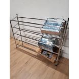 CHROME EFFECT EXTENDING SHOE RACK PLUS 2 CABINETS AND DOOR HANDLES