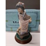 LLADRO FIGURE 1447 MICHIKO ON STAND WITH ORIGINAL BOX SAS