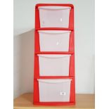 PLASTIC 4 DRAWER TOWER STORAGE CHEST