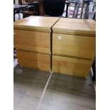 PAIR OF MATCHING MODERN 2 DRAWER BEDSIDE CHESTS