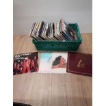 BOX OF LP RECORDS ROD STEWART AND DIANNA ROSS ETC