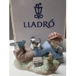 LLADRO FIGURE 5451 STUDY BUDDIES WITH ORIGINAL BOX