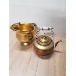 BRASS KETTLE AND SCUTTLE